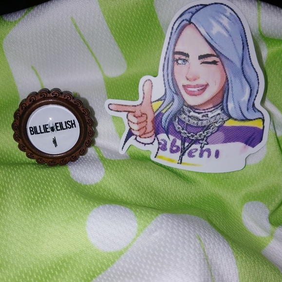 Trendy Handmade Billie Eilish Spider Logo Adjustable Ring - Picture 3 of 6